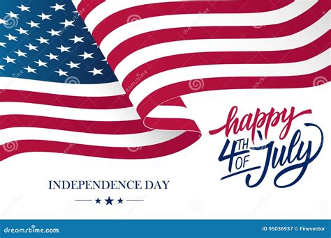 Happy 4th Of July Usa Independence Day Greeting Card With Waving