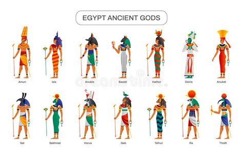 Egypt Ancient Gods Set Stock Vector Illustration Of Ancient