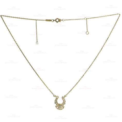 Cartier Diamond 18k Yellow Gold Horseshoe Pendant Necklace