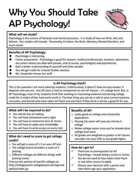 Advanced Placement Ap Program Ap Psychology