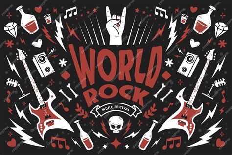 Free Vector Hand Drawn World Rock Day Background