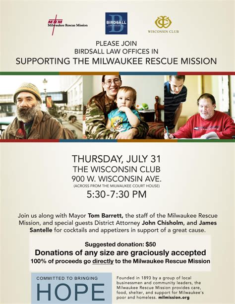 The Third Annual Fundraiser For The Milwaukee Rescue Mission The