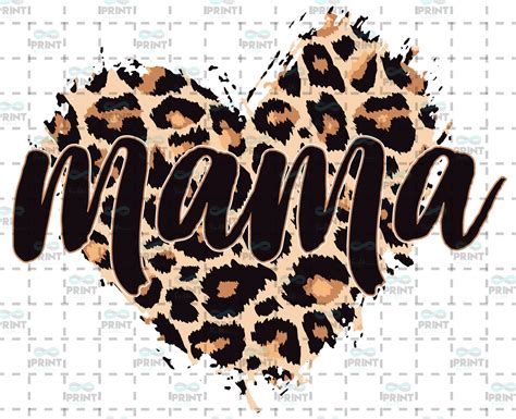 Mama Heart Cheetah Leopard Print Sublimation Design Digital Etsy Uk