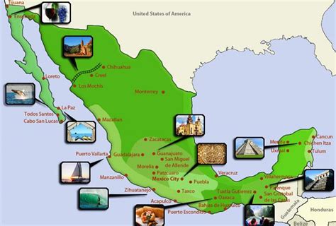 México Mapa Turístico Mapa Turístico De México América Central América
