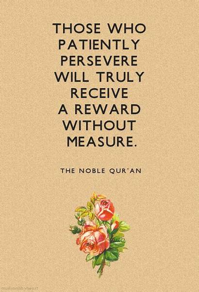 Quran Quotes Reward Islam Sabr Islamic Without