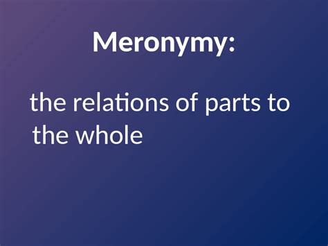 For example, finger is a meronym of hand which is its holonym. 4. Paradigmatic relations of inclusion (hierarchical ...