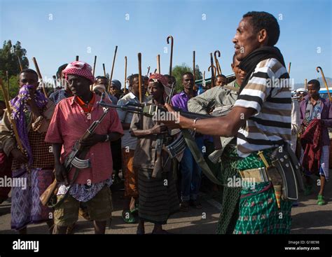 Oromo Men With Kalashnikovs During A Wedding Celebration Oromo