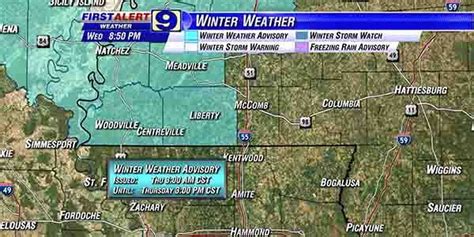 Winter Weather Moves Into South Louisiana Southwest Ms