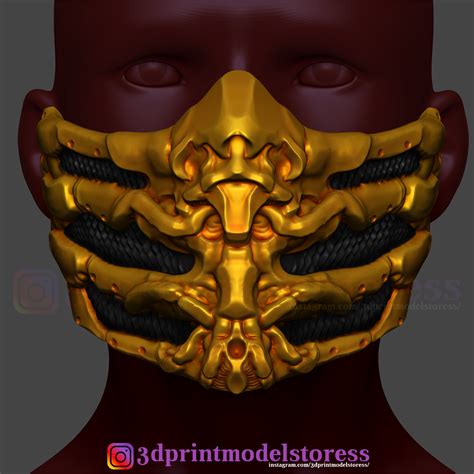 Download Stl File Scorpion Mask From Mortal Kombat Cosplay 3d Print