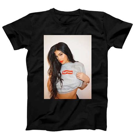 Kylie Jenner Wearing Supreme Mans T Shirt Tee Supreme T Shirt