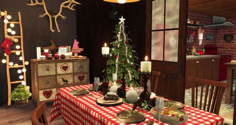 Sims 4 Christmas Cottage 紅色聖誕夜 Ruby Red Sims