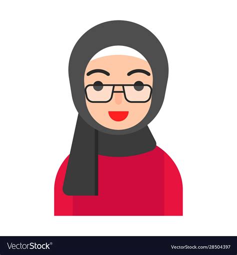 Muslim Avatar Muslim People Flat Icon Royalty Free Vector