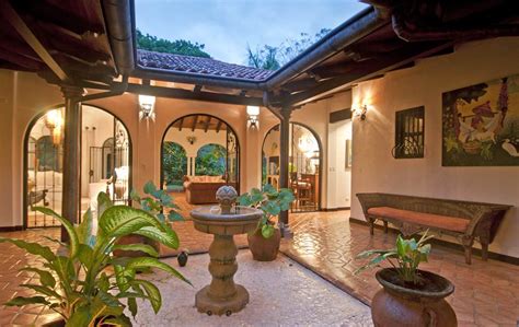 Hacienda Mediterranean Style House Plans Villa With Courtyard Best