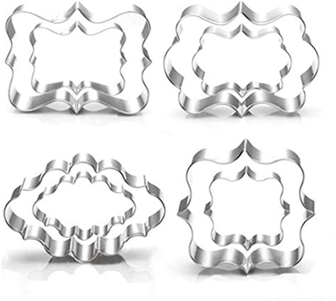 Plaque Cookie Cutter Set 8 Pieces Squareovalrectanglephoto