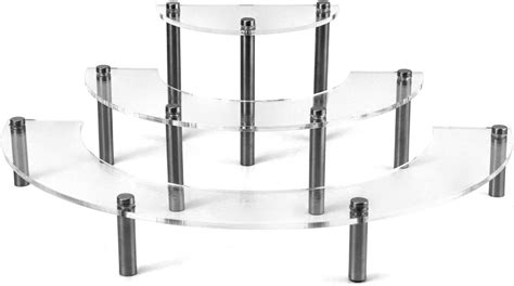 Qwork 3 Tier Acrylic Cake Stand Semicircle Cupcake Display Stand For