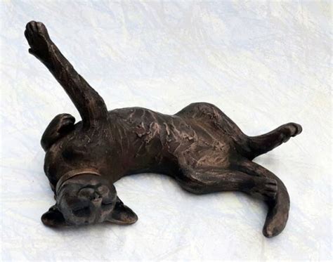 suzie marsh lesley lying cat sculpture no naked walls