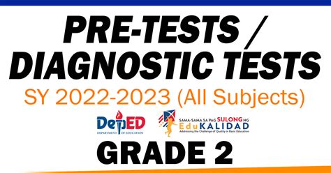 Grade 2 Pre Tests Diagnostic Tests All Subjects Sy 2022 2023
