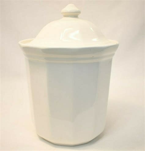 Modern Ceramic White Canister With Lid Food Storage Kitchen Home Sugar
