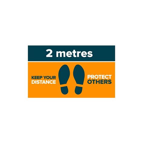 2 Metres Keep Your Distance Protect Others Floor Vinyl Rectangular