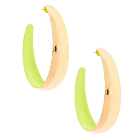Gold 50mm Hoop Earrings Yellow Claires