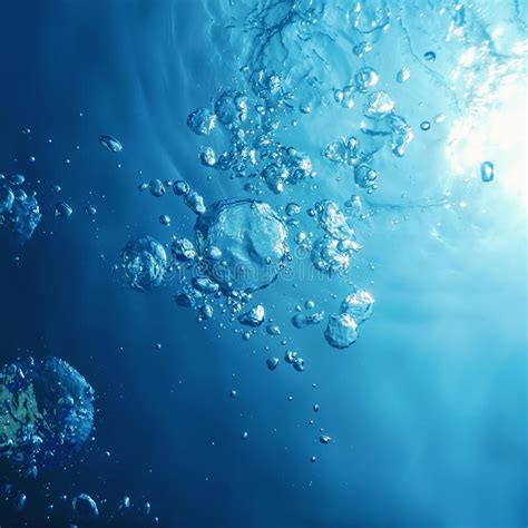 Underwater Bubbles With Sunlight Underwater Background Bubbles Stock