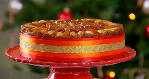Serve at once, with brandy butter. Mary Berry Christmas Genoa cake recipe The Great British ...