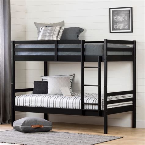 South Shore Induzy Industrial Bunk Beds Matte Black