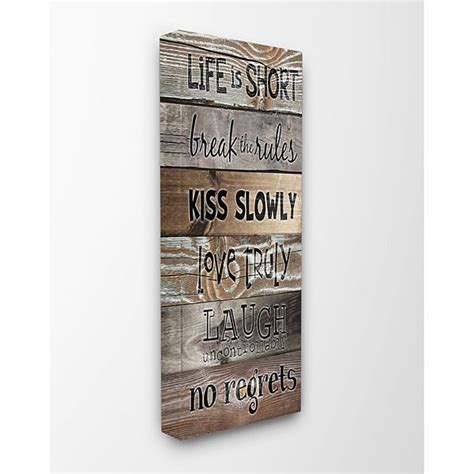 Stupell Home Decor Life Is Short Planked Typography Stretched Canvas