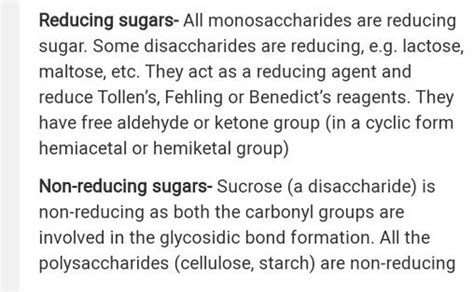 Reducing Sugars All Monosaccharides Are Reducing Sugar Some Disaccharid