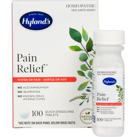 Hylands Homeopathic Pain Relief Tablets 100 Ct Fred Meyer