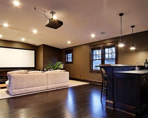 Get the latest in man cave. Simple but manly Man Cave...with dark stained Red Oak ...