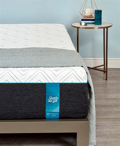 sealy to go 12 plush memory foam mattress queen mattress in a box macy s