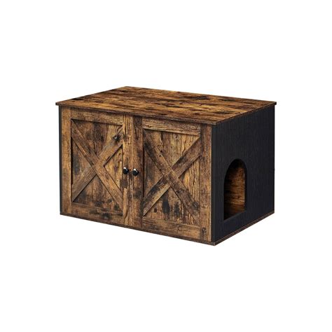 Rustic Brown Cat Litter Box Enclosure