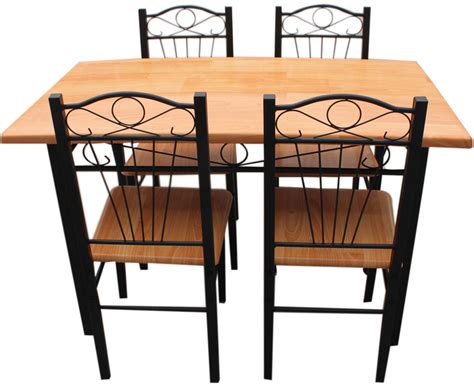 Sold in sets of 2 only. New Kitchen Dining Set with Table Chairs Metal Frame Wood ...