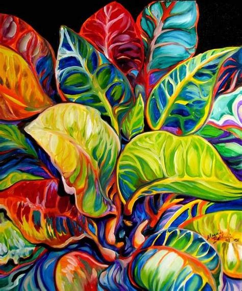 Tropical Abstract By Marcia Baldwin Plant Painting Modern Art