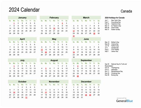2024 Canada Calendar Printable Calendar 2024 Printable Calendar 2024