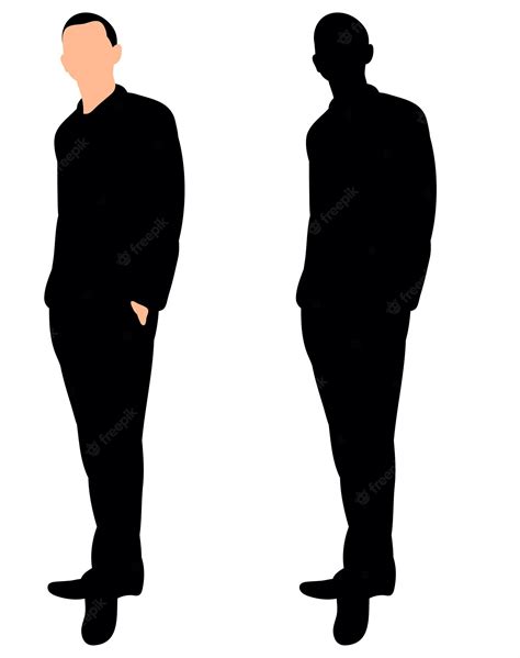 Premium Vector Vector Isolated Silhouette Man Standing