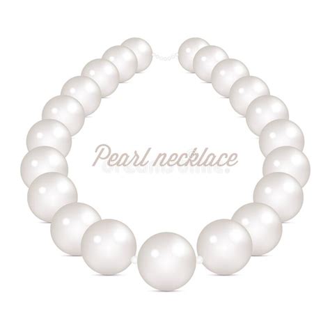 White Pearl Necklace Vector Illustration Stock Vector Illustration