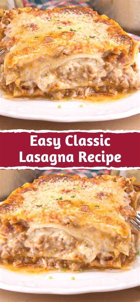 Lasagna Classic Ricotta Cottage Pioneer Recipe Cheese Simple