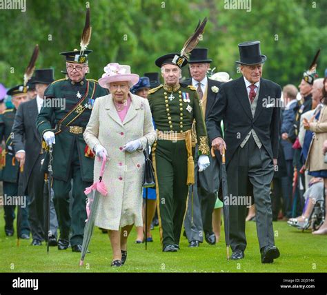 The Queen And Prince Philip At The 2017 Garden Party At The Palace Of Holyroodhouse Edinburgh