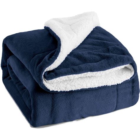 Navy Blue Sherpa Fleece Lap Blanket For Cuddling Fascinating Home