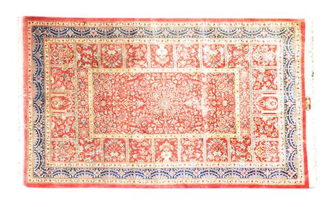 bonhams a silk ghom rug central persia 206cm x 133cm signed