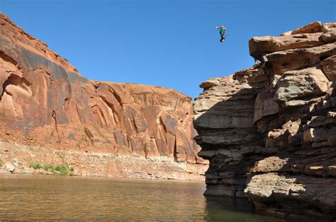 Gainer Cliff Jumping At Lake Powell Utah Good Hope Bay Inlet Lake