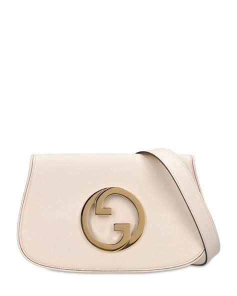 Gucci Blondie Leather Shoulder Bag In White Lyst Canada