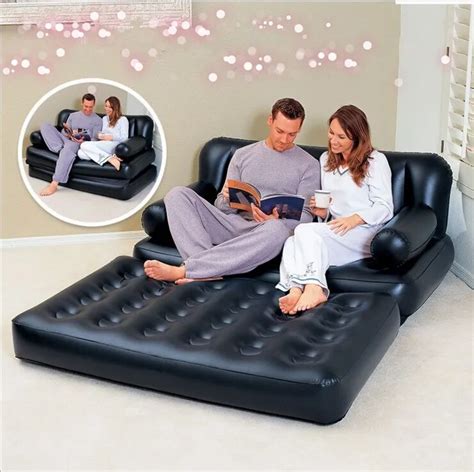 Inflatable Sofa This Intex Lounge Blow Up Pull Out Queen Size Air