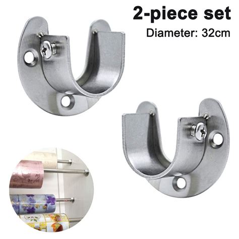 2 Pack Stainless Steel Closet Pole Sockets Heavy Duty Closet Rod End