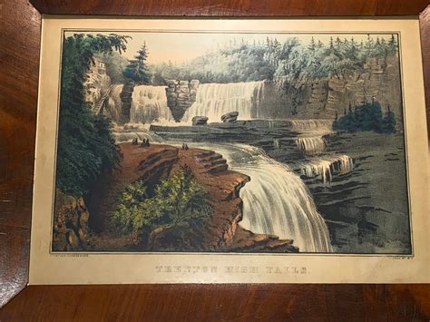 Original Currier Ives Print Trenton High Falls Great Condition