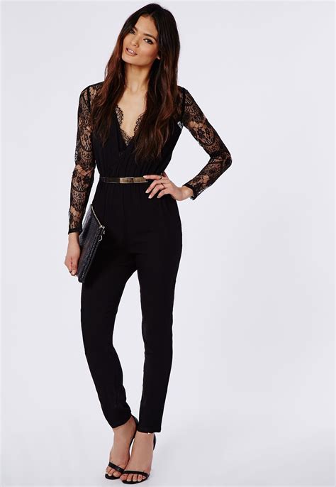 Black Jumpsuit With Lace In 2019 Dresses Black Jumpsuit Chic Outfits
