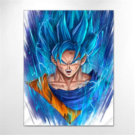 Son Goku Super Saiyan Blue Dragon Ball Z Legacy Portrait Art Print
