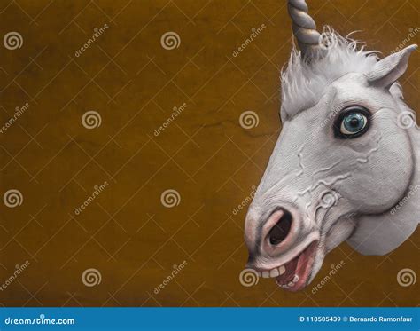 Unicorn Funny Plastic Mask Photograph Stock Image Image Of Character